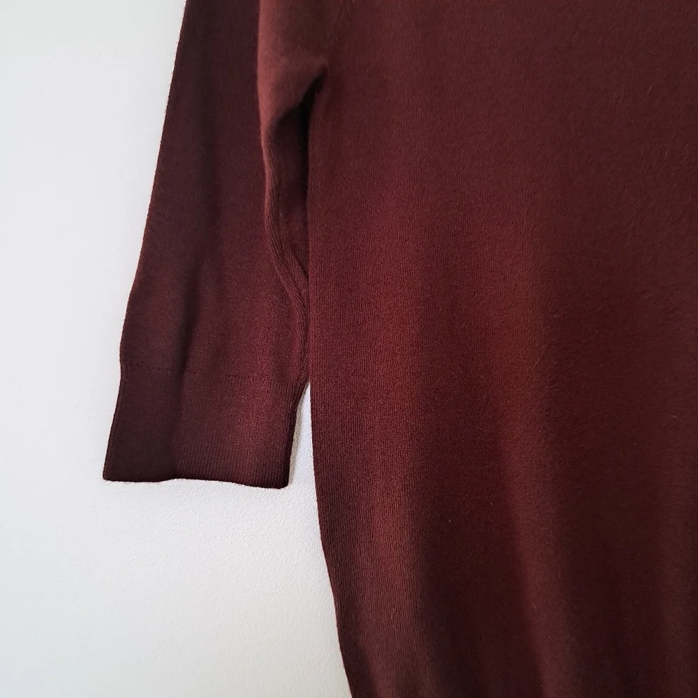 NWT Zara Brown Turtleneck Sweater with Ribbed Design - Picture 7 of 9